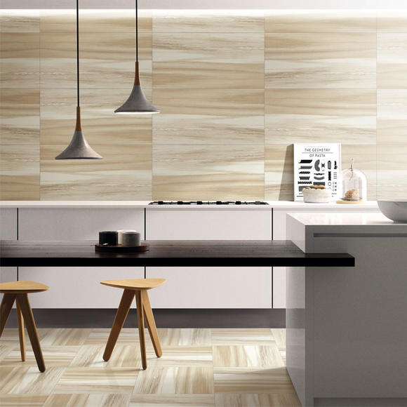 Exterior Natural Light Wood Grain Sandstone Cladding Wall Tiles
