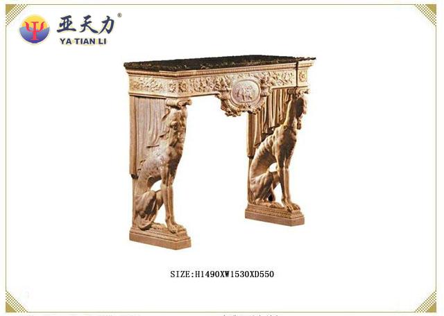 Dog Stone Fireplace