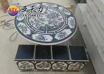 Natural Stone Carved Table and Chair